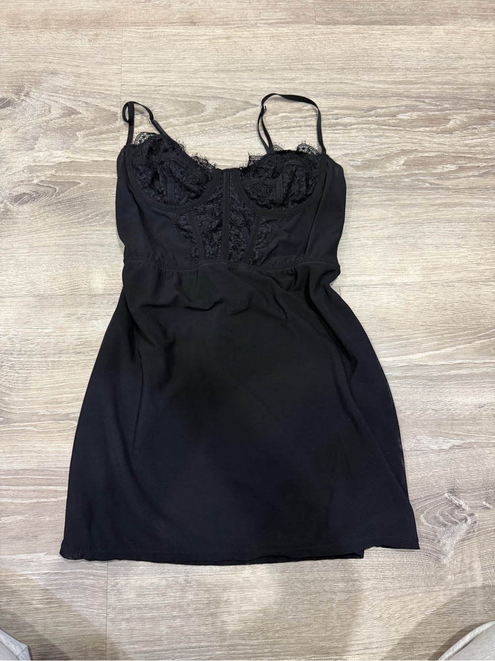 Black Lace-Trim Slip Dress - Women
